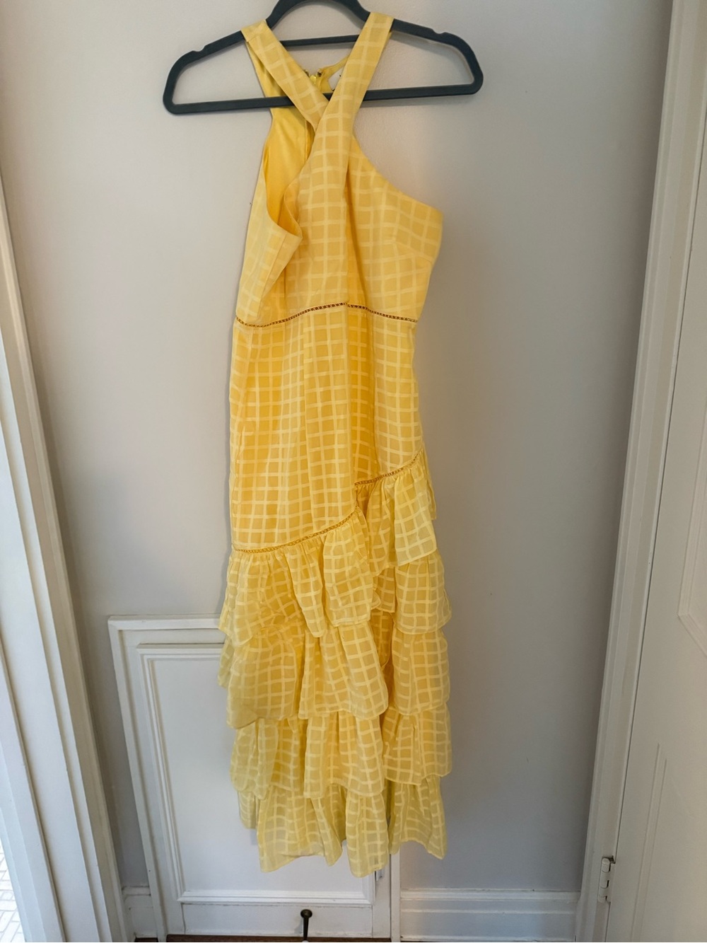 Likely Yellow Ruffled Halter Women’s Maxi Dress